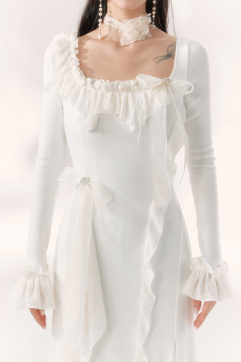Open-neck Fishtail Dress