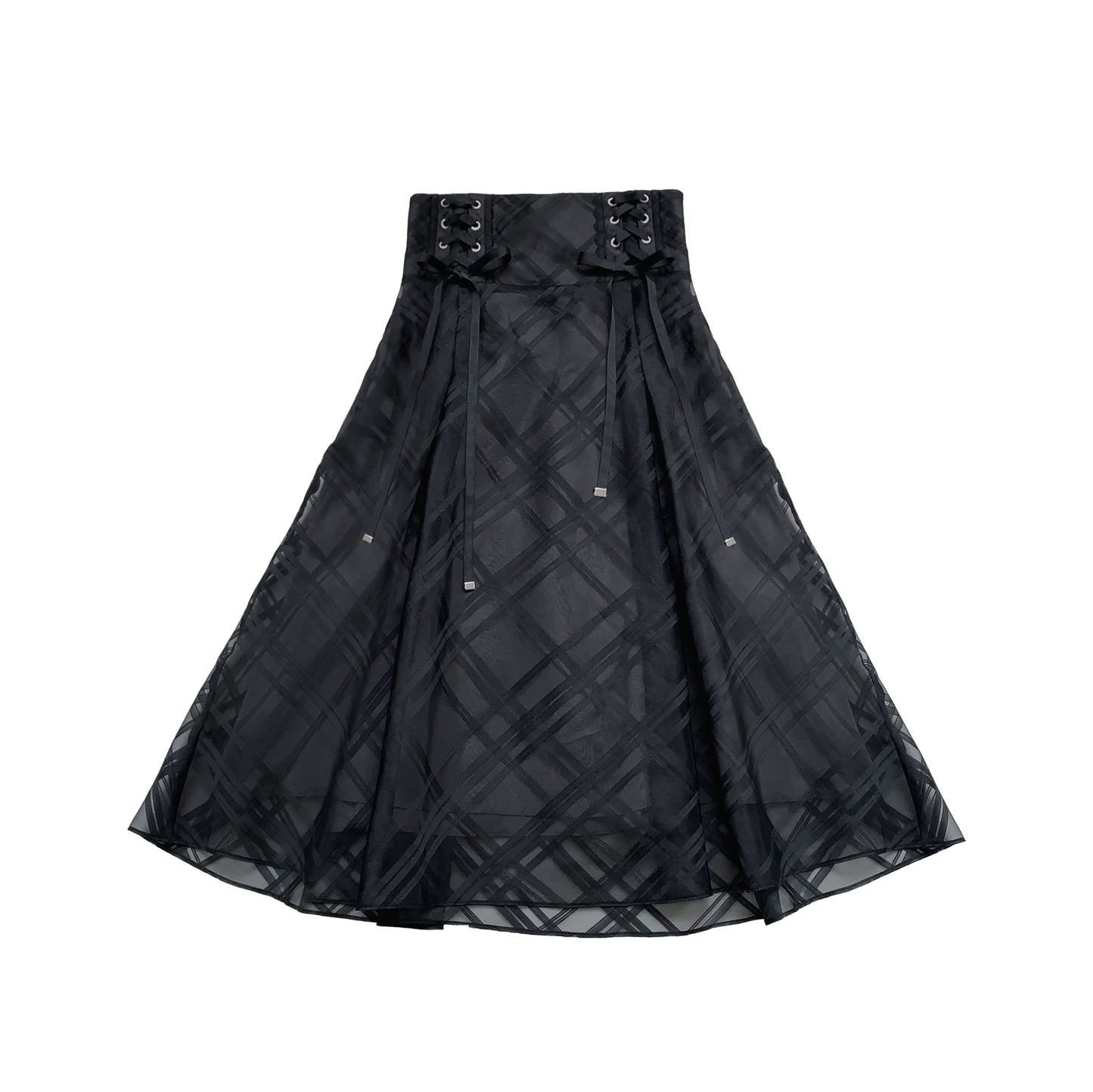 Long Skirt + Lace Shirt + Ribbon