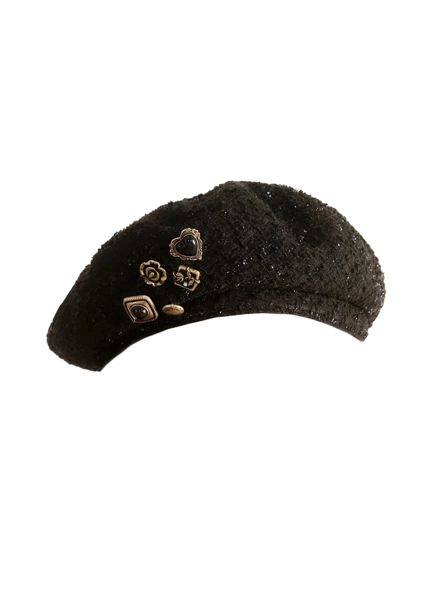 Antique Button Tweed Beret