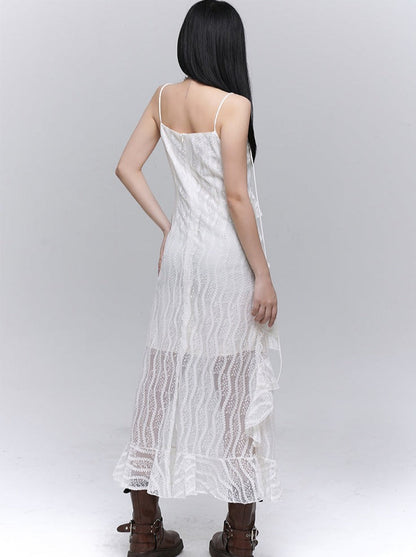 Girl Lace Suspender Dress + Flower Accessories