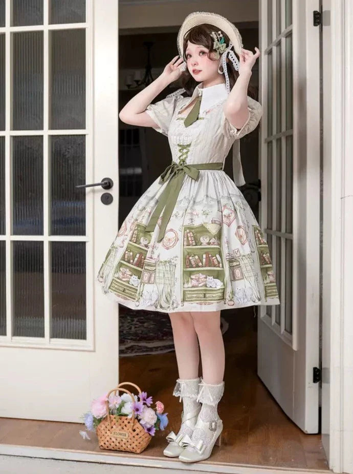 Green Retro Girl Lolita Dress