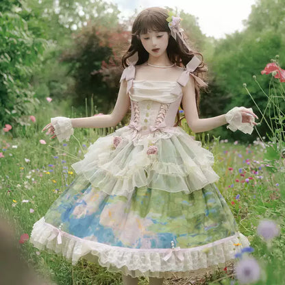 [pre-order Deadline: July 4] Monet Garden Oil Handle Classical Series Hat + Hand Sleeves + Rose Circle