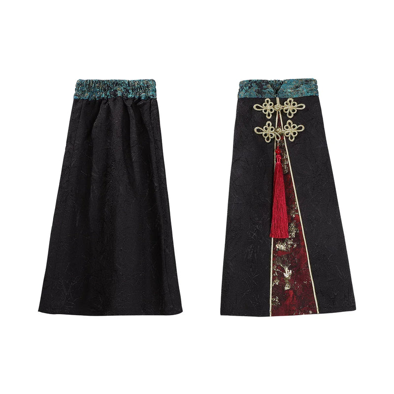 Cyber Chinese Fantasy Lolita Dress + Top + Outerwear + Skirt + Leg Warmers