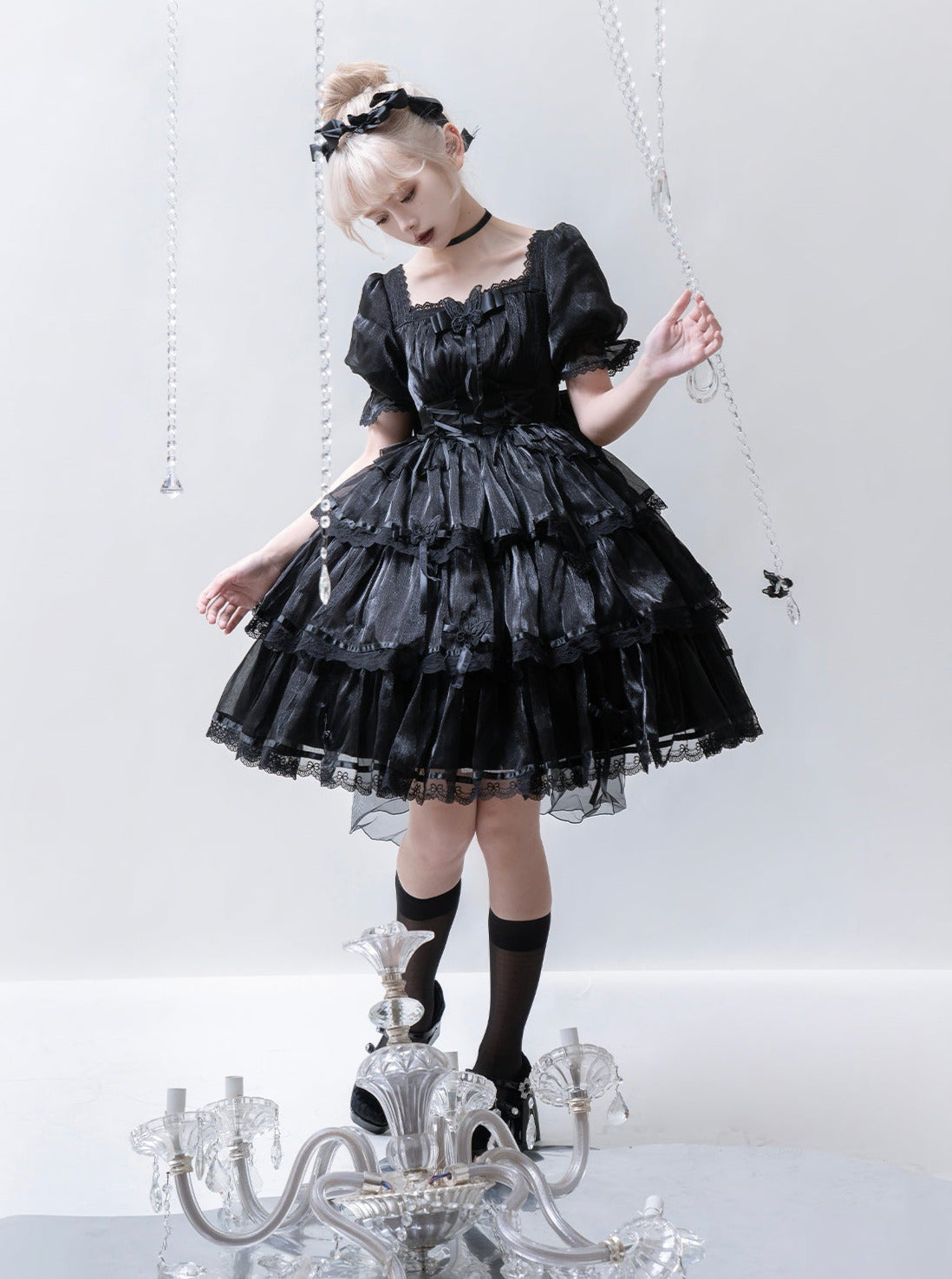 Light Flower Wedding Lolita Dress + Halterneck Suspender Dress