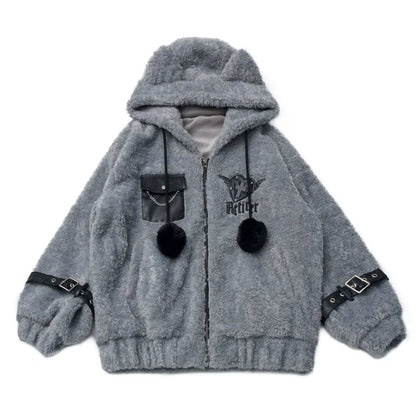Patchwork Fur Hooded Coat + Pants + Shirt + Skirt + Leg Warmers
