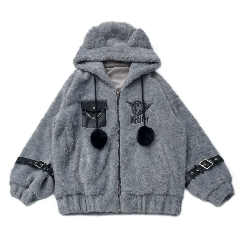 Patchwork Fur Hooded Coat + Pants + Shirt + Skirt + Leg Warmers