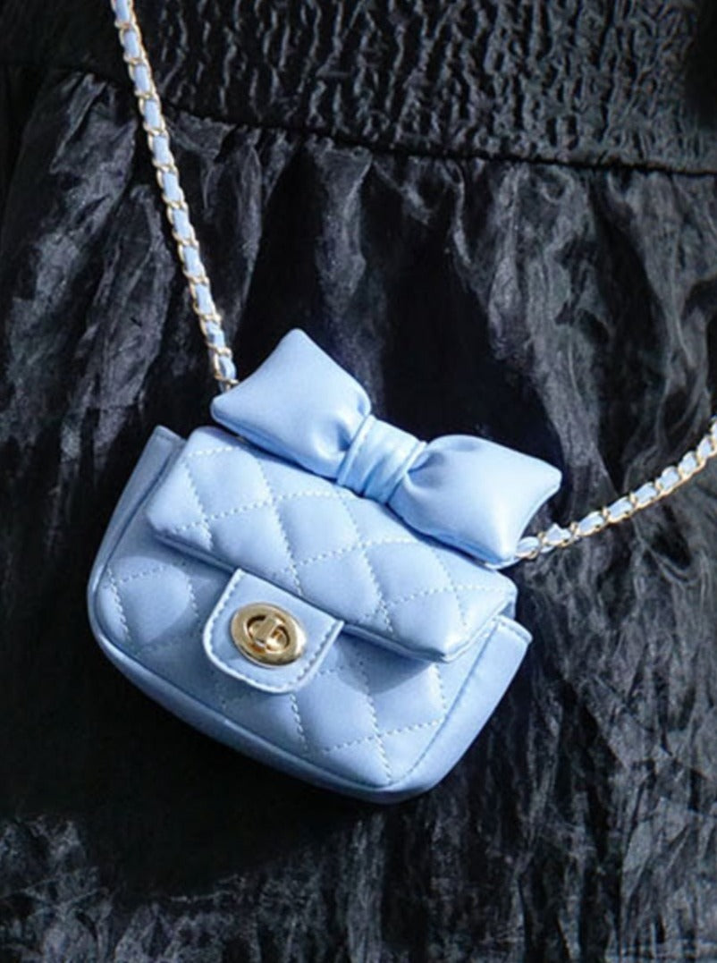 Quilted Large Bow Chain Bag