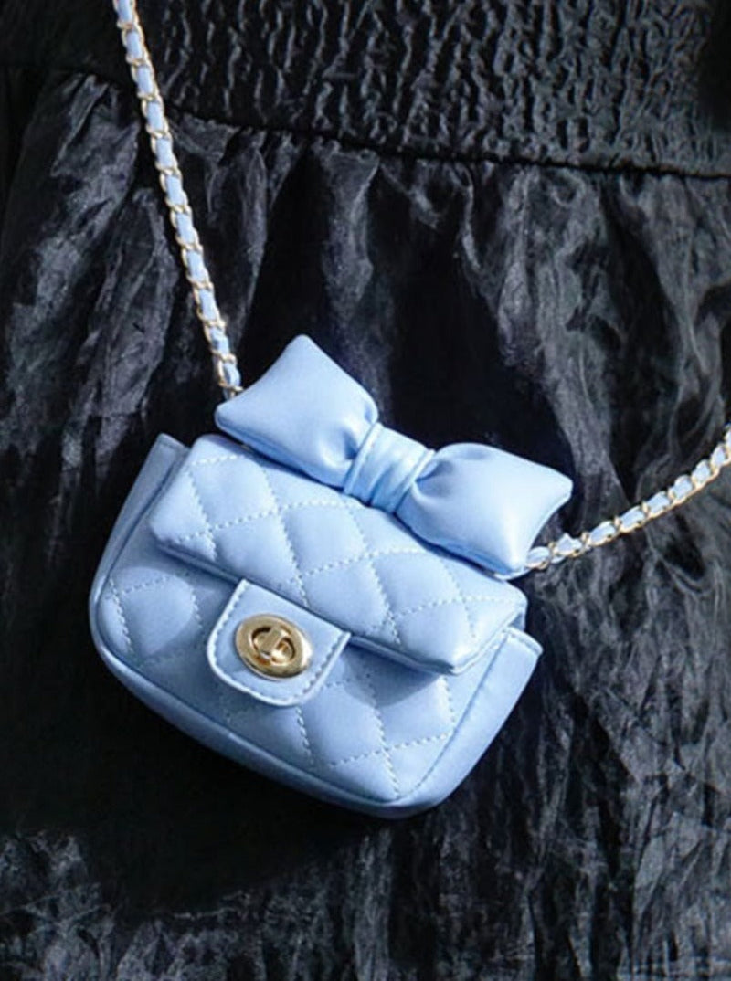 Quilted Large Bow Chain Bag