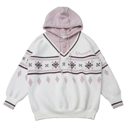 Fair Isle Hooded Top + Skirt + Tie