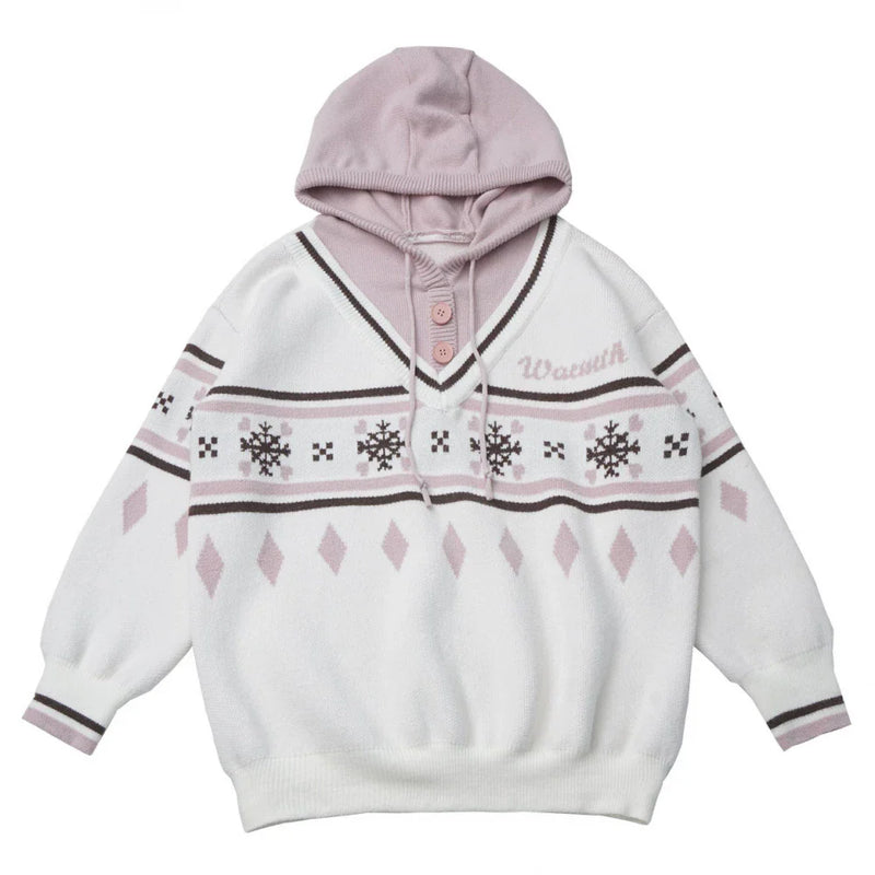 Fair Isle Hooded Top + Skirt + Tie