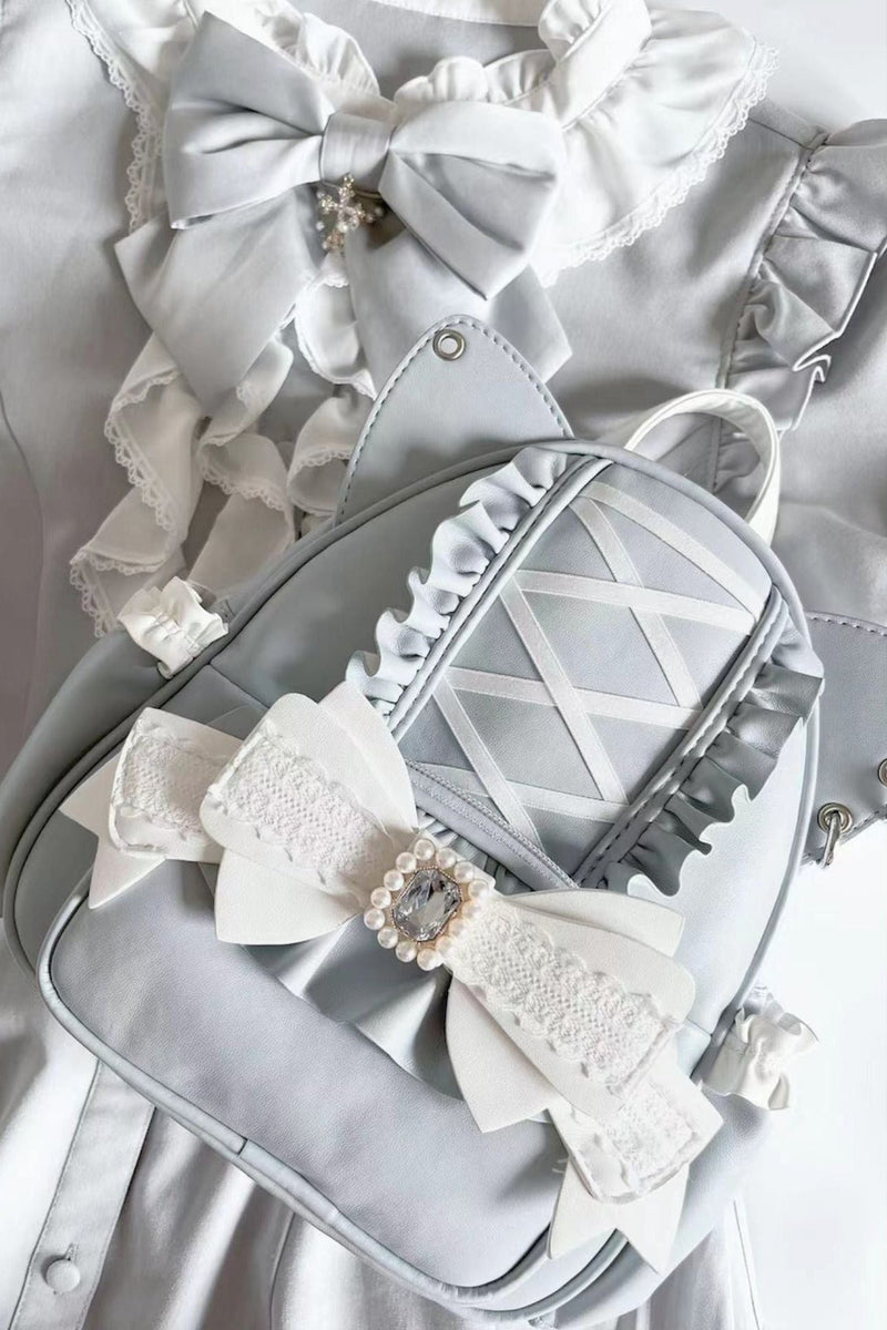 [pre-order] Cat Ear Jewel Ribbon Backpack