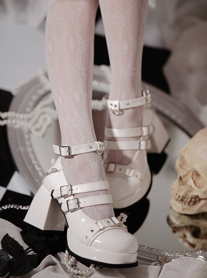 Jane Lolita Shoes Round Toe Gothic High Heels