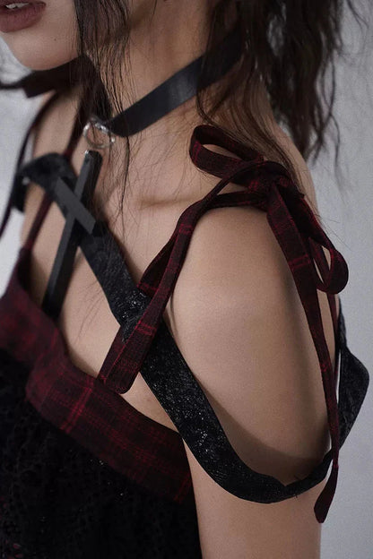 Magic Rhythm Plaid Asymmetrical Dress
