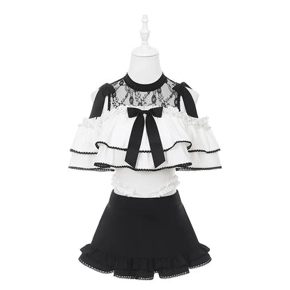 Black and White Dark Kawaii Swimsuit + Headband