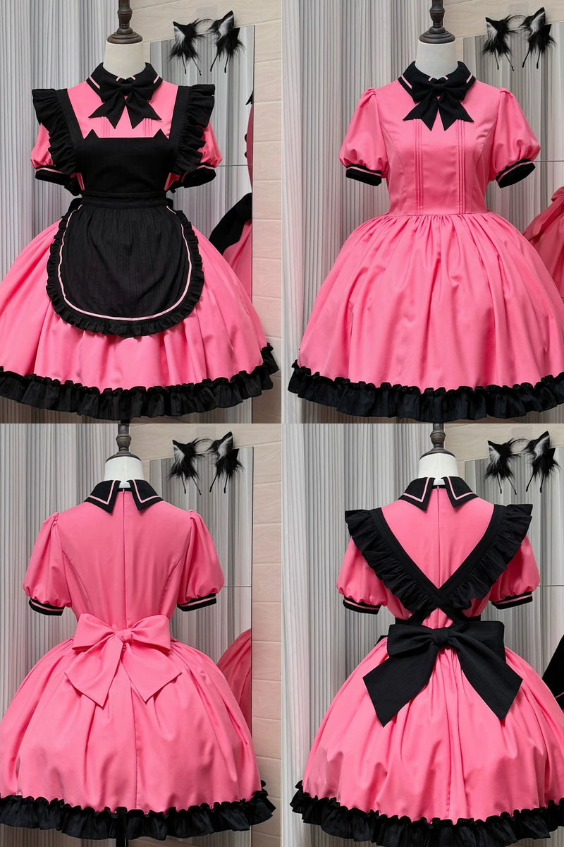 Mint Black Berry Lolita Dress + Apron + Tie