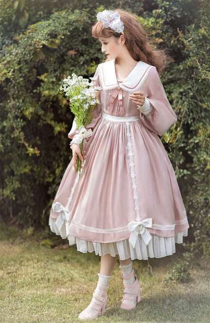 Rabbit Ears Sailor Pearl Bow French Doll Dress