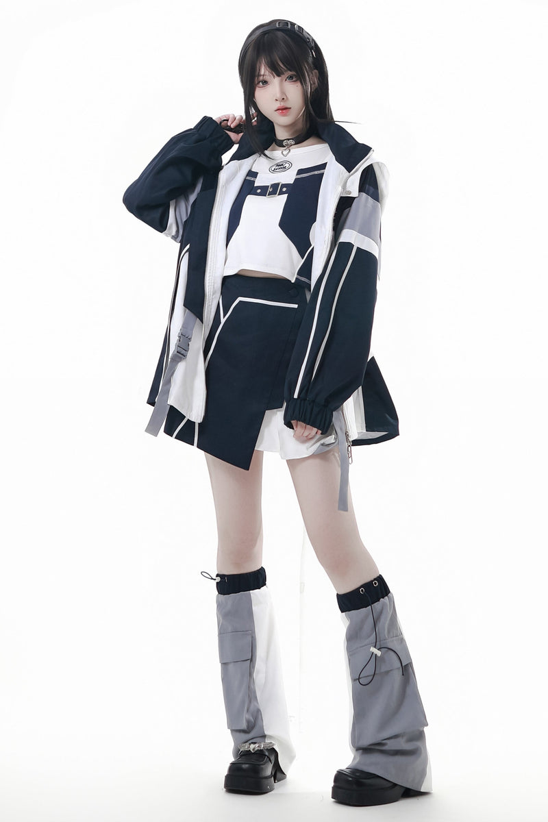 Subculture Cargo Short Coat + Jumper Skirt + Skirt + Leg Warmers