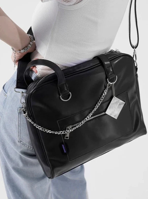 Chain Mirror Boston Bag