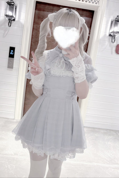 [pre-order] Angel Gray Blue Plaid Dress