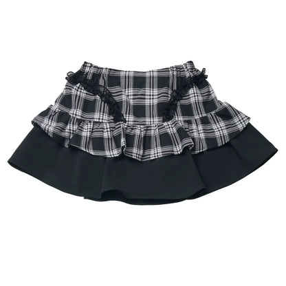 Plaid Ribbon Top + Skirt
