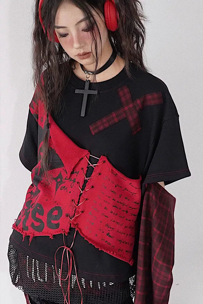 Punk Rock Patchwork Sweatshirt