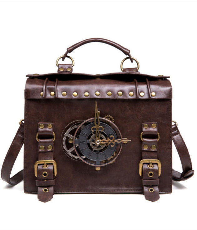 Steampunk Antique Clock Square Bag