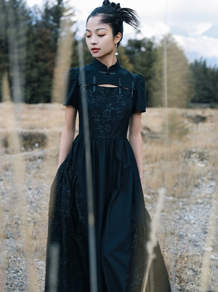 Retro Jacquard Volume Chinese-style Dress