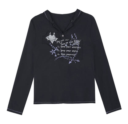 Mesh Graffiti Hooded Top