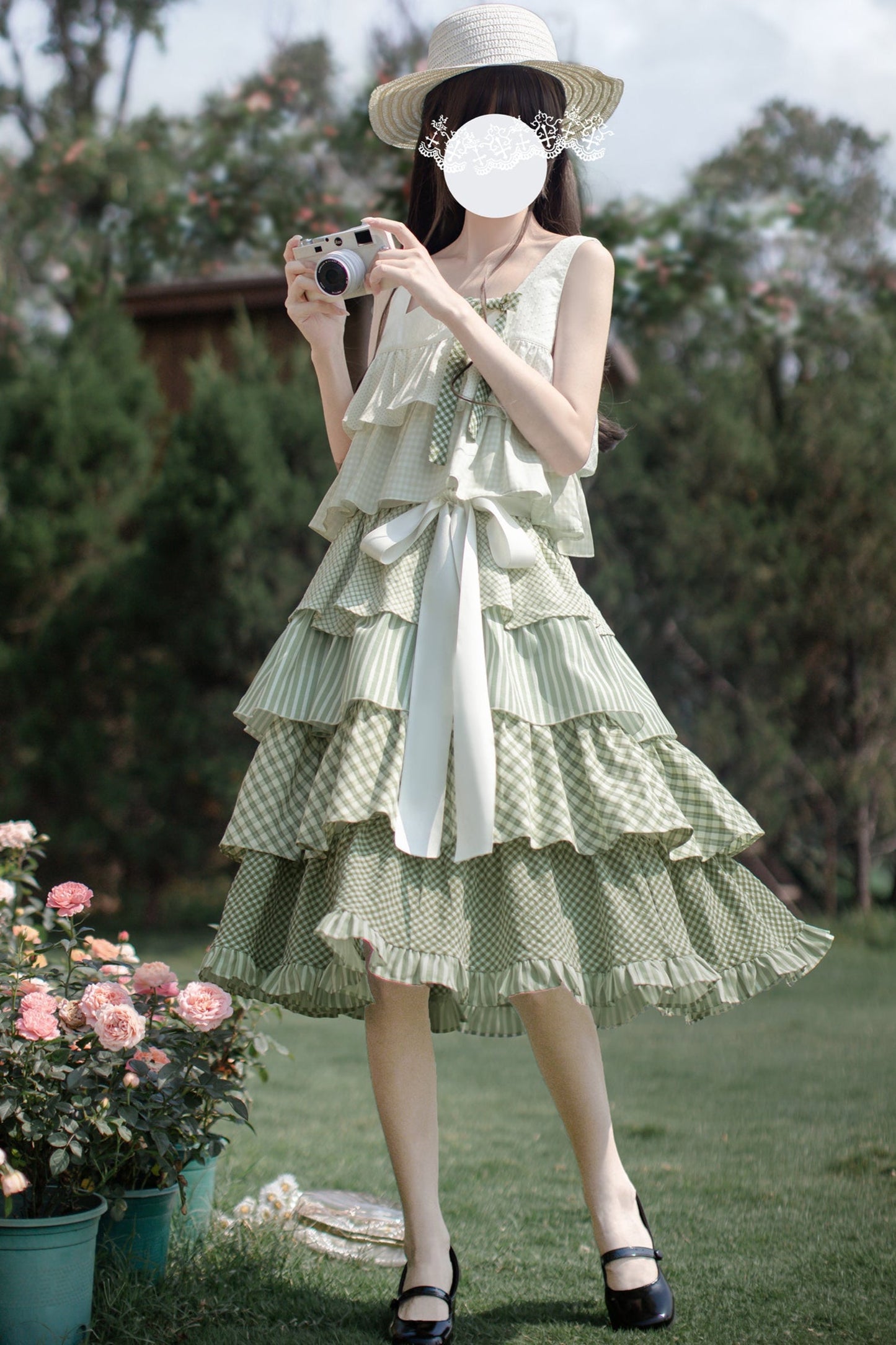 [pre-order] Tiered Ruffled Sleeveless Dress + Ribbon