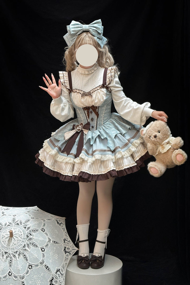 [pre-order] Mint Chocolate Lolita Tutu Sweet Dress + Ribbon Headband