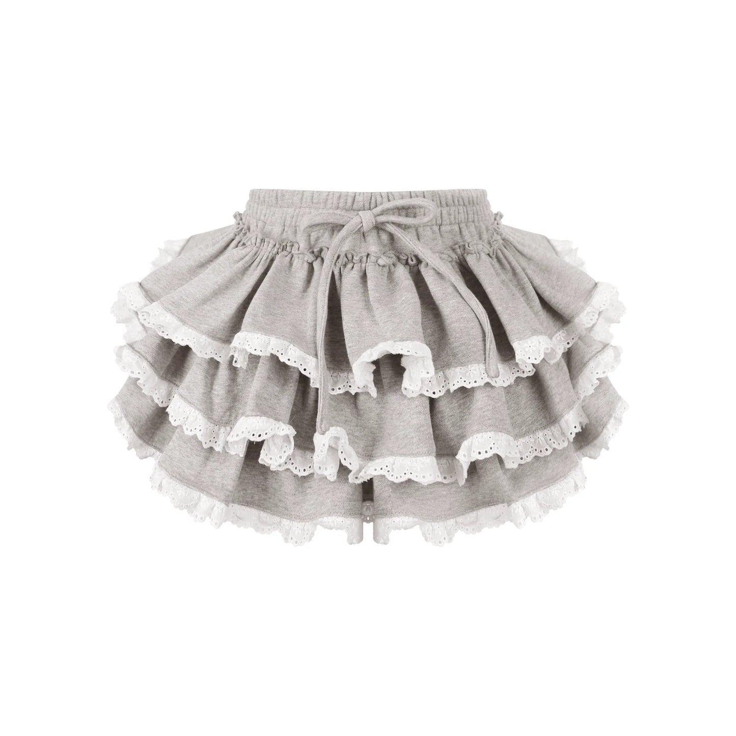 Dot Bunny Hooded Hoodie + Tiered Skirt