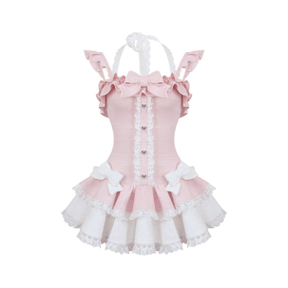 Sweet Cherry Short Cardigan + Dress + Inner Pants