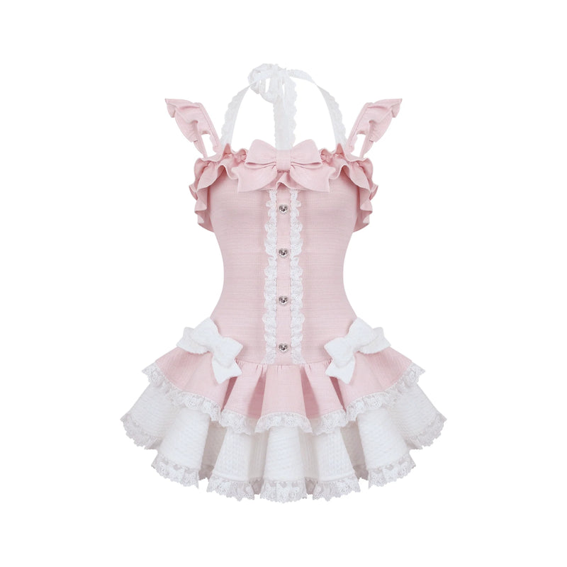 Sweet Cherry Short Cardigan + Dress + Inner Pants