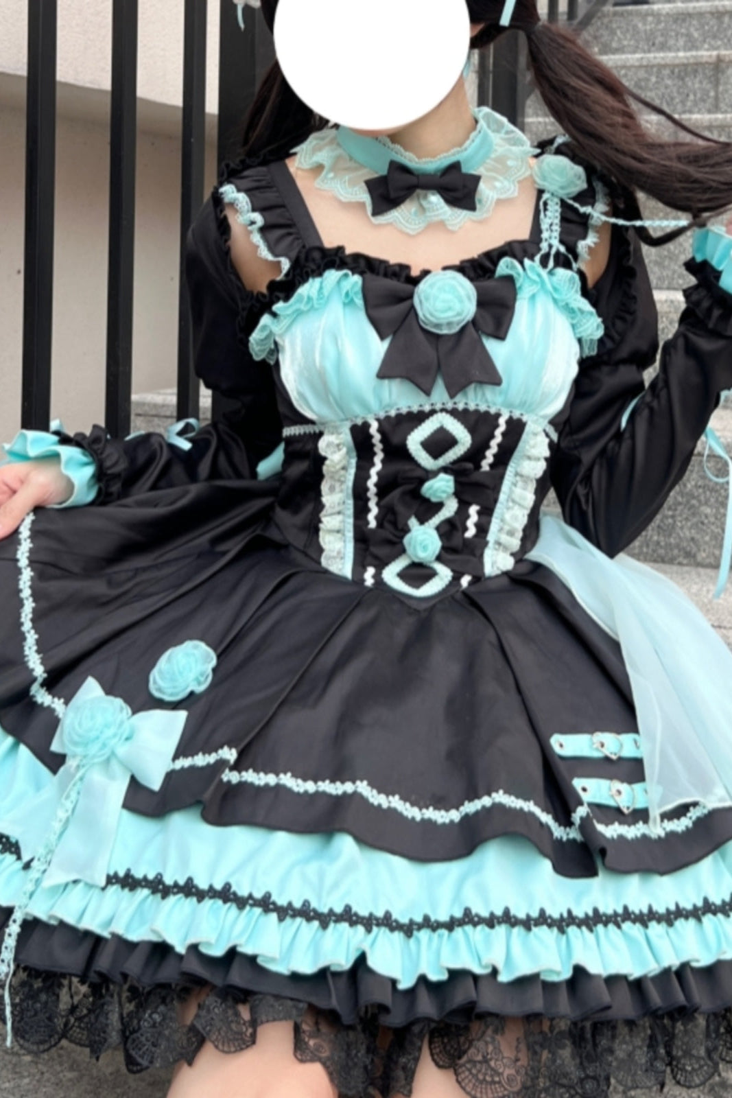 Dark Rose Ribbon Lolita Dress