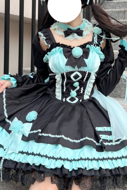 Dark Rose Ribbon Lolita Dress