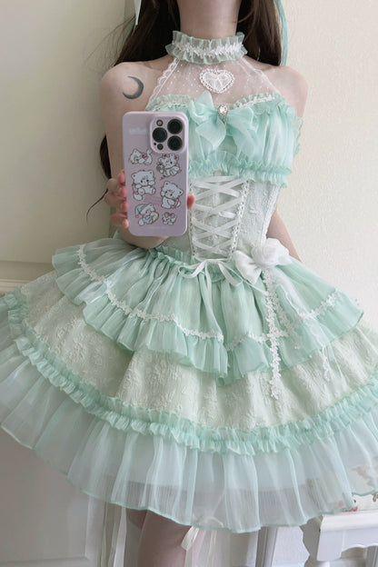 Halter Neck Sleeveless Sugar Lolita Dress