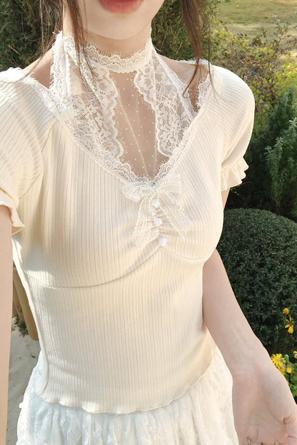 Sweet Dream Lace Halter Top + Skirt