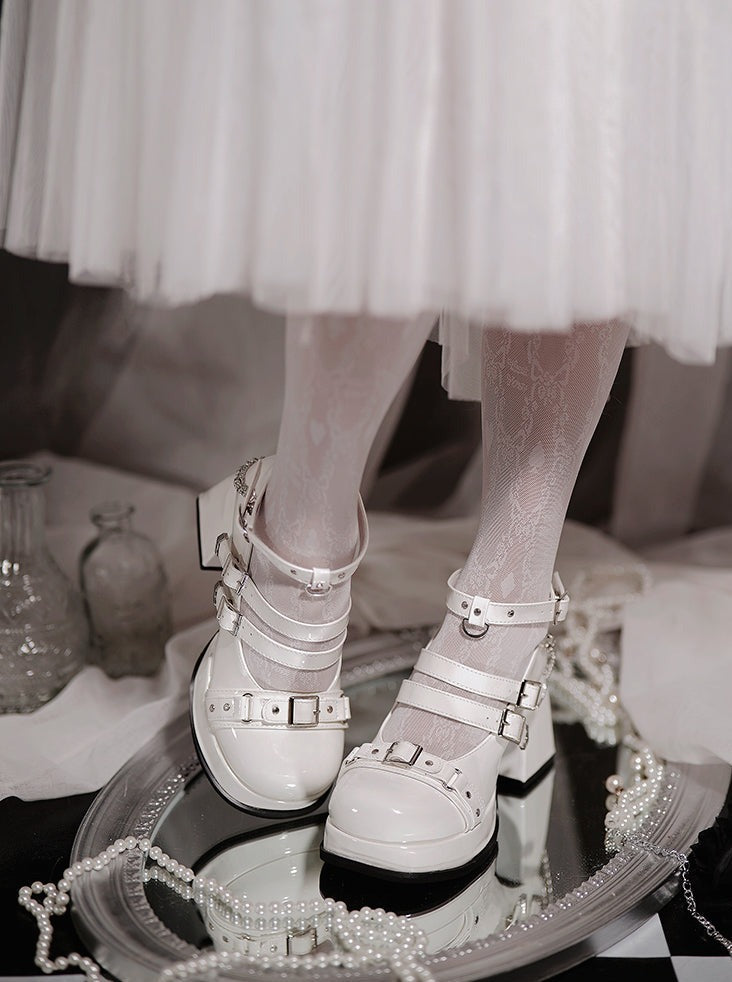 Jane Lolita Shoes Round Toe Gothic High Heels