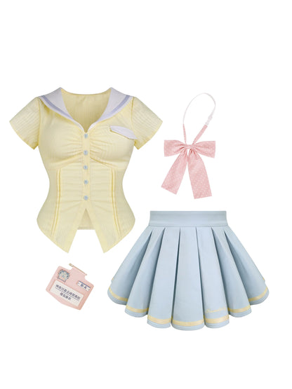 Academy Ribbon Top + Pleated Skirt