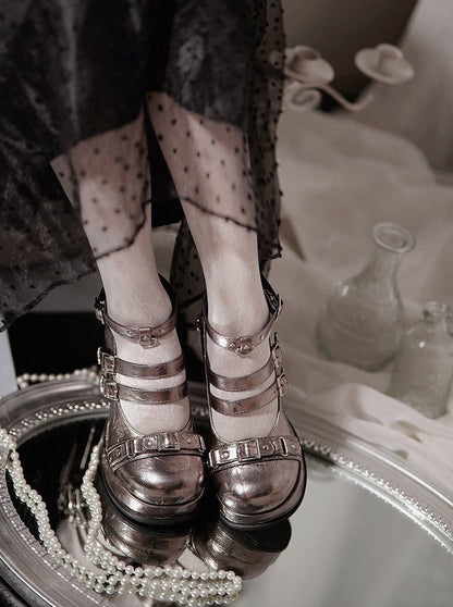 Jane Lolita Shoes Round Toe Gothic High Heels