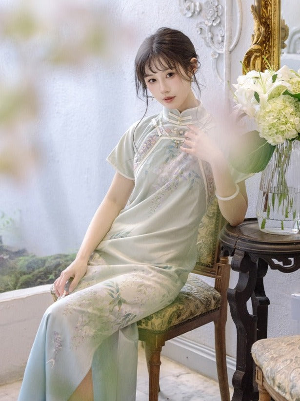 [pre-order] Full Front Print Cheongsam Dress
