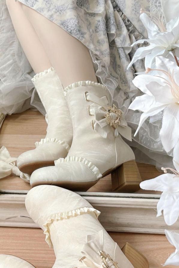 Lolita Classical Ribbon Short Boots