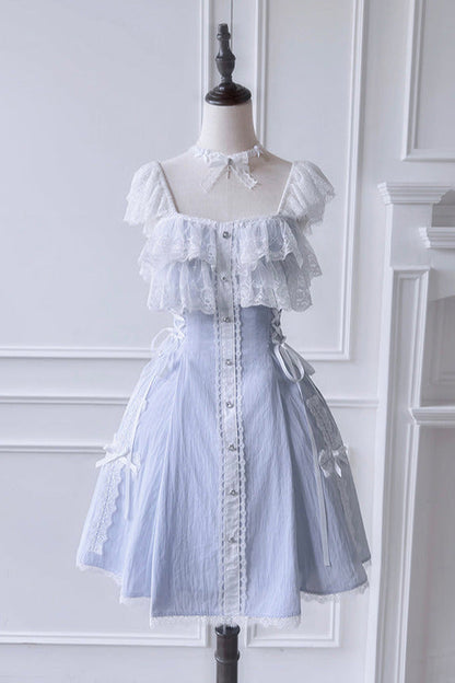 [reservations] Gothic Dark Mine Lace Flying Sleeve Dress + Choker