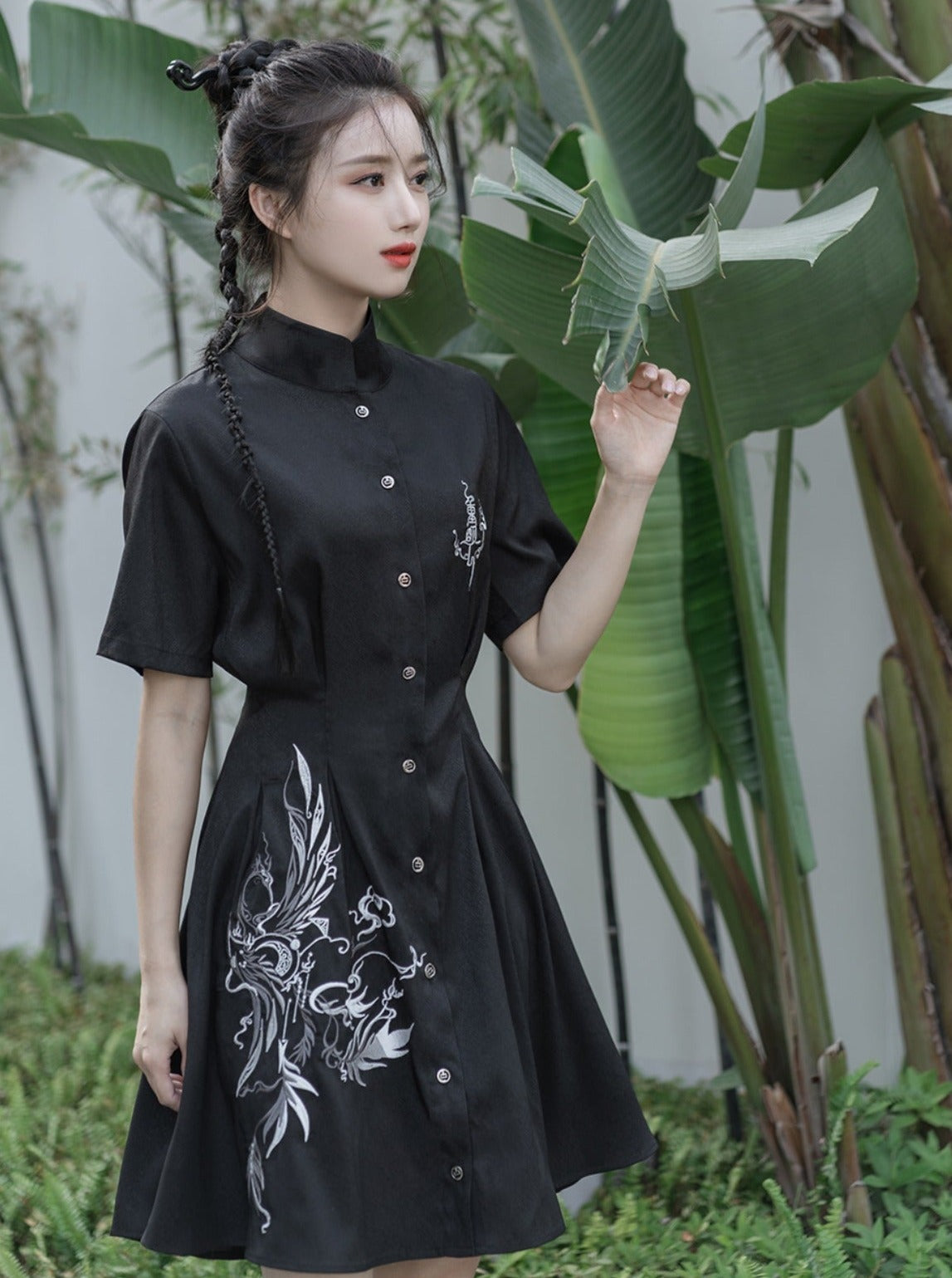 Dragon Design Mode Slim Shirt Dress