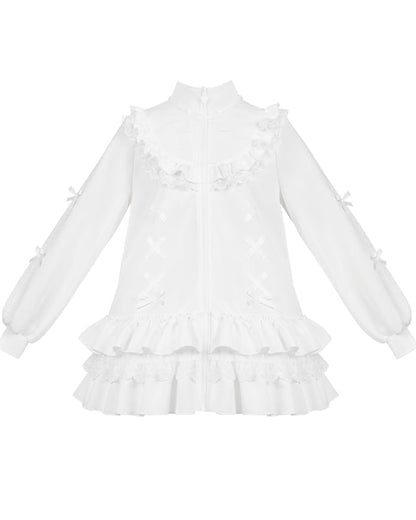 Lace-up Ruffle Dress + Animal Hat