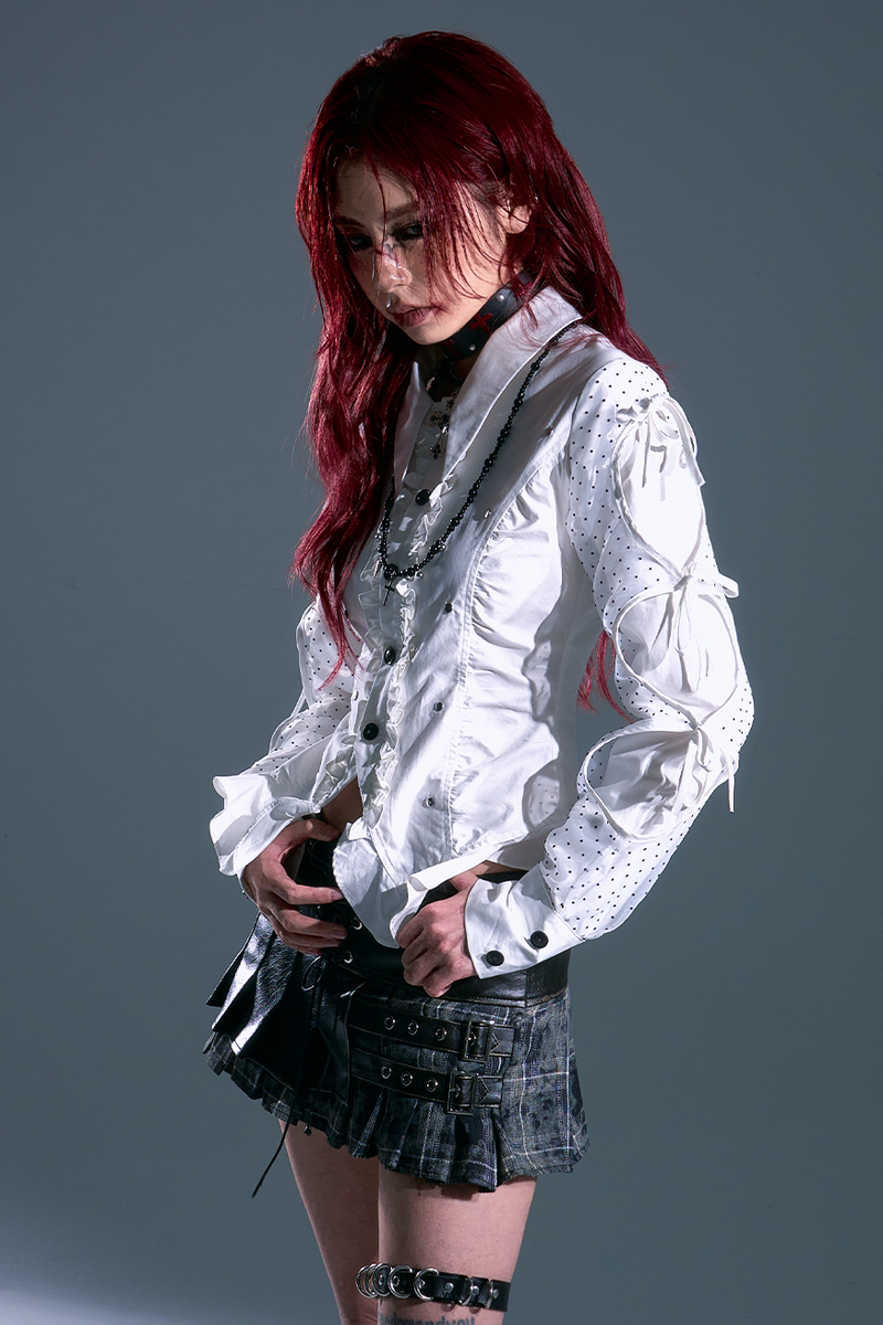 Retro Mode Dark Punk Dot Blouse