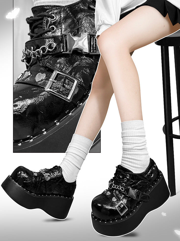Devil Trap Punk Gothic Lolita Round Toe Platform Shoes