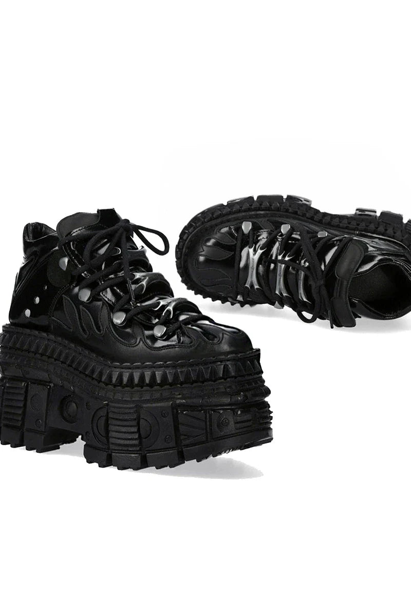 Mode Dark Fire Design Platform Shoes