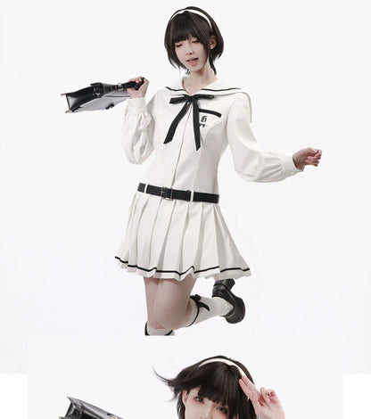 Monochrome Girl Sailor Dress + Shirt + Skirt + Bow Tie