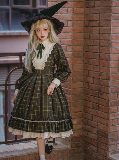 Retro Girl Volume Check Lolita Dress [pre-order]